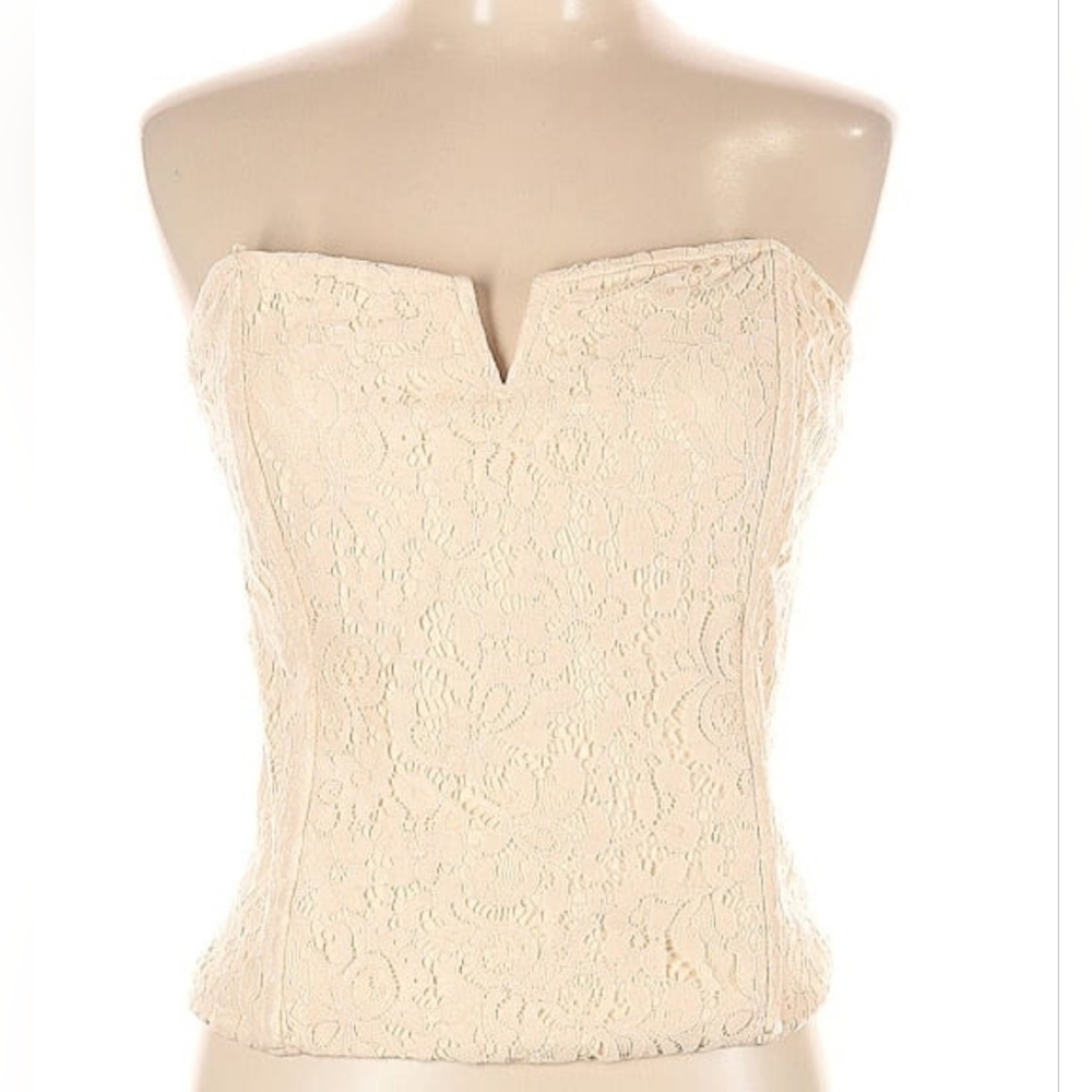 NWOT PORRIDGE Ivory Lace Corset Style Top
